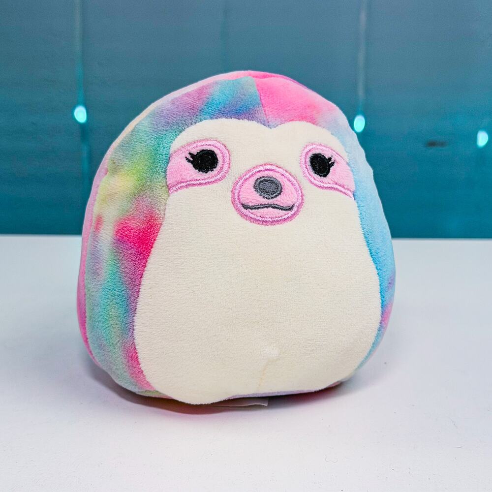 Squishmallows Whim the Sloth 5" Rainbow Tie-Dye Plush Stuffed Animal